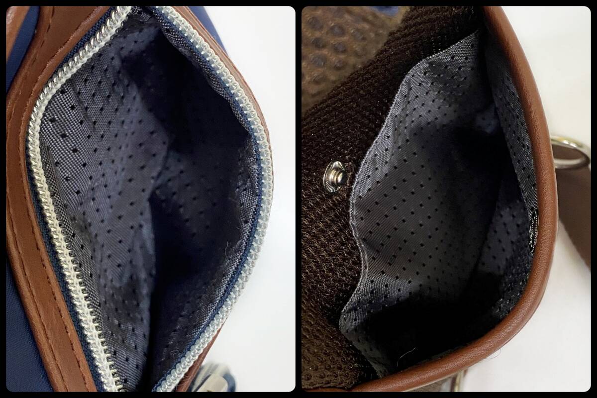 TAKEO KIKUCHI ボディバッグ レザー×ナイロン ワンショルダー TAKEO KIKUCHI ボディバッグ レザー×ナイロン ワンショルダー