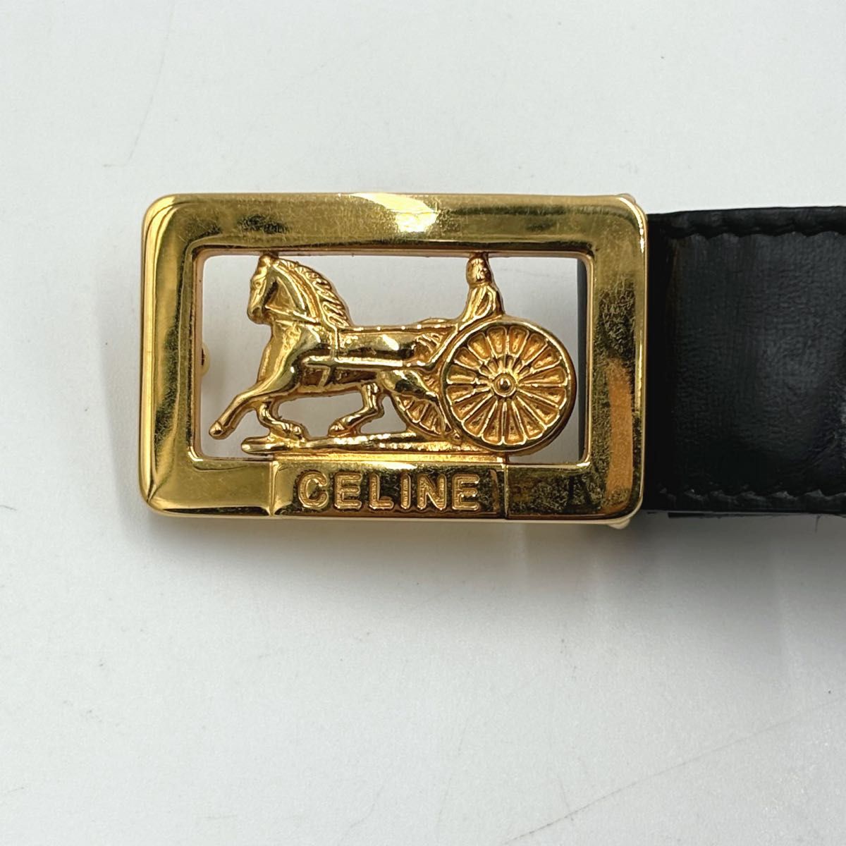 CELINE セリーヌ ヴィンテージ レザー 馬車金具 ゴールド金具 CELINE セリーヌ ヴィンテージ レザー 馬車金具 ゴールド金具