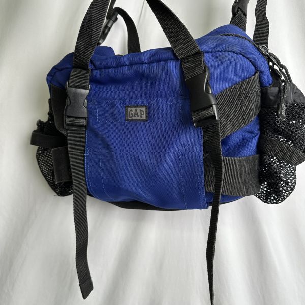 00s GAP ショルダー ボディ バッグ ブルー リップストップ 00s GAP ショルダー ボディ バッグ ブルー リップストップ