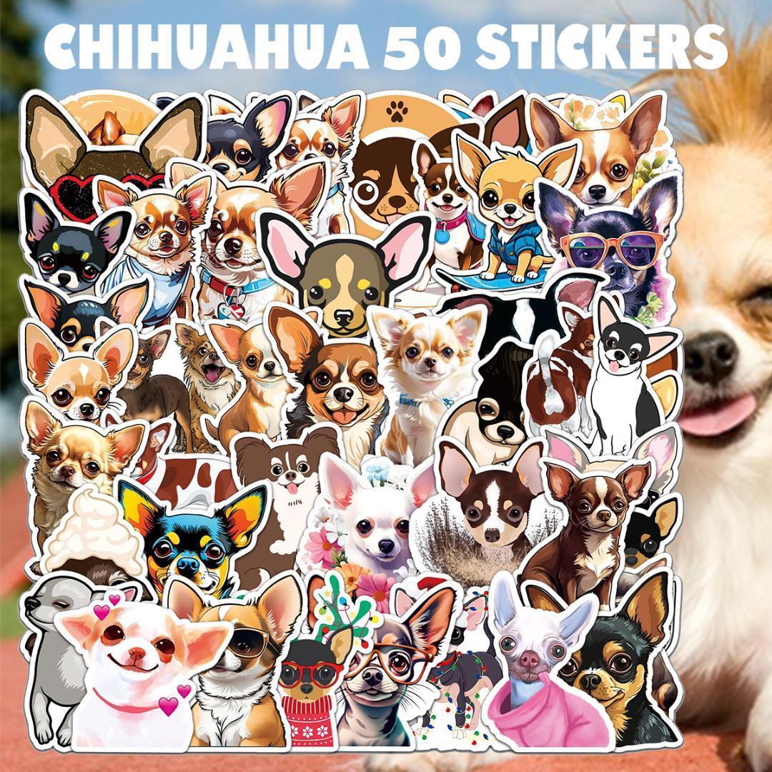 チワワ ステッカー 50枚セット PVC 防水 シール chihuahua チワワ ステッカー 50枚セット PVC 防水 シール chihuahua