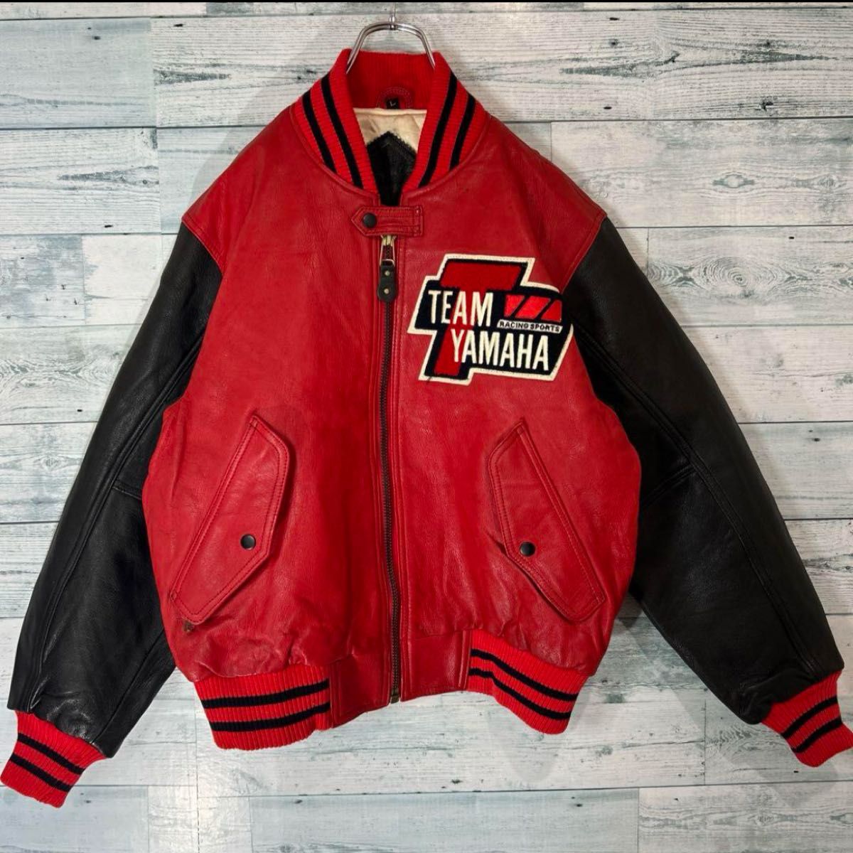 入手困難》80s 90 team YAMAHA 牛革 オールレザー スタジャン 入手困難》80s 90 team YAMAHA 牛革 オールレザー スタジャン