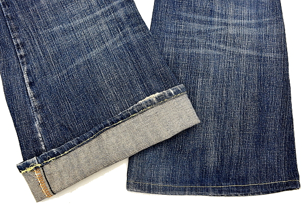 J6928★DRIVE JEANS ドライブジーンズ D539X★ダメージ＆ヴィンテージウォッシュ加工デニム ベルボトム フレアージーンズ 24 _画像4