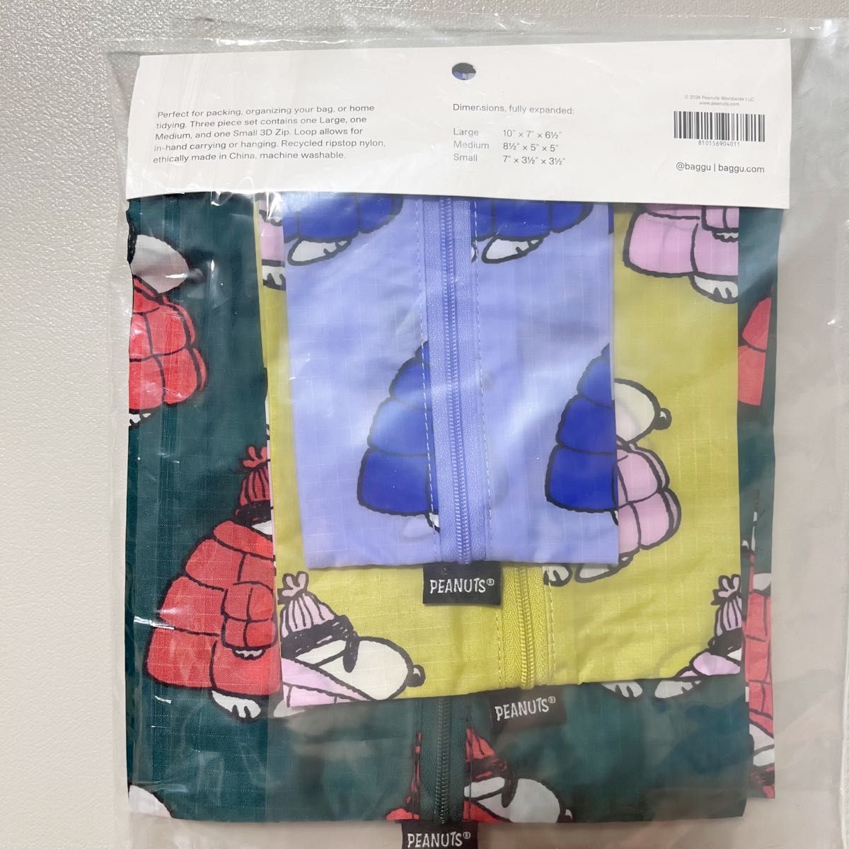 Baggu × スヌーピー 3D Zip Set ポーチ3点セット Puffer Snoopy Baggu × スヌーピー 3D Zip Set ポーチ3点セット Puffer Snoopy
