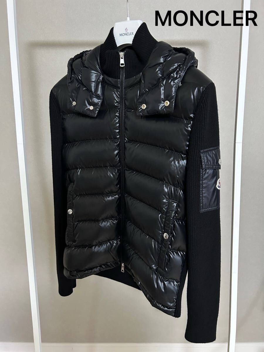 モンクレール MONCLER フーデッドハイブリッドダウン ブラック モンクレール MONCLER フーデッドハイブリッドダウン ブラック
