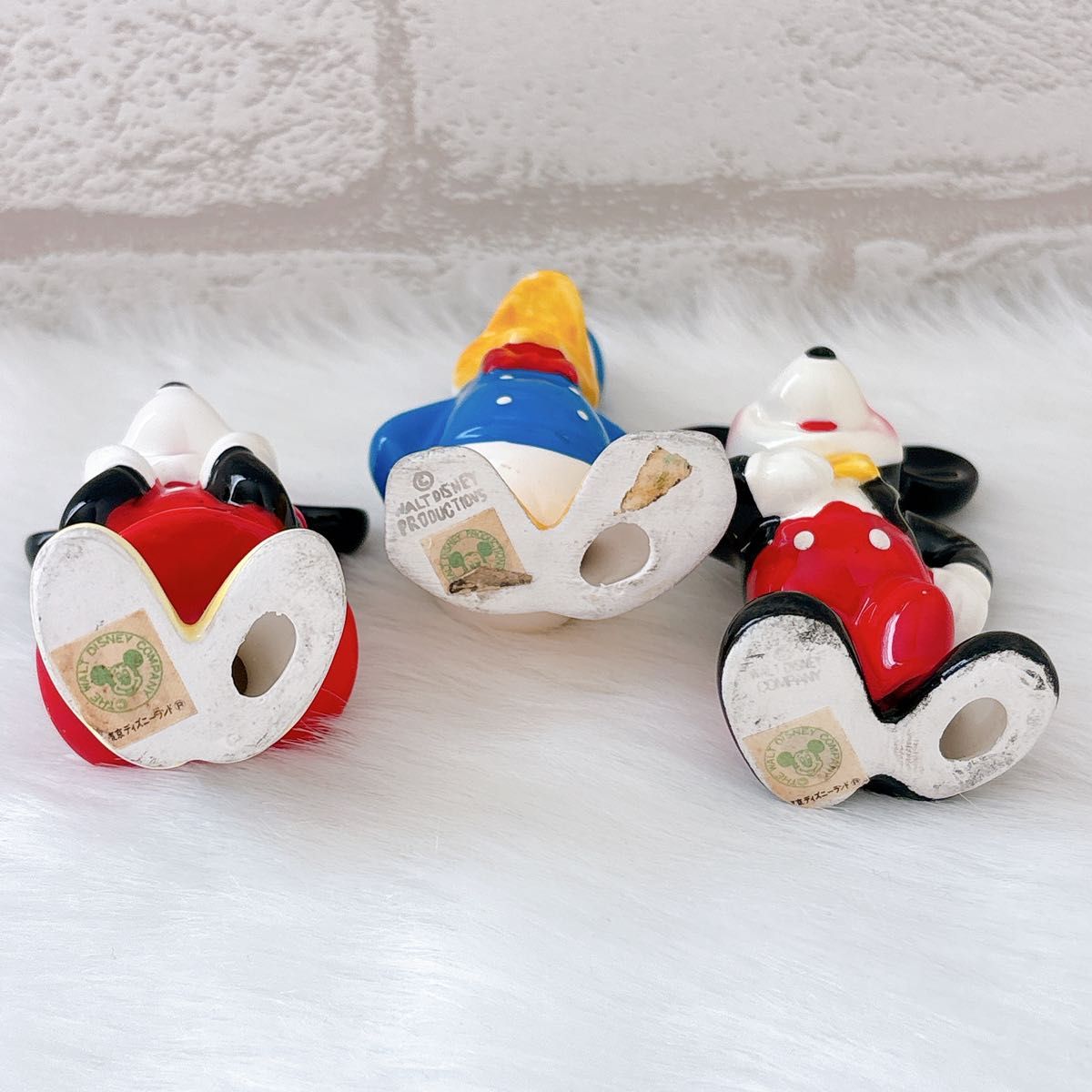 ディズニー ミッキー ミニー ドナルド 陶器 置物 フィギュア ディズニー ミッキー ミニー ドナルド 陶器 置物 フィギュア