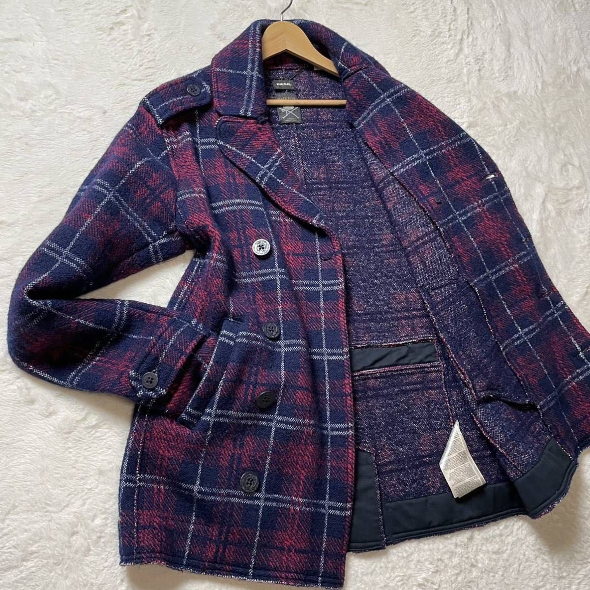 DIESEL ディーゼル 上質ウール タータンチェック柄 ニット P DIESEL ディーゼル 上質ウール タータンチェック柄 ニット P