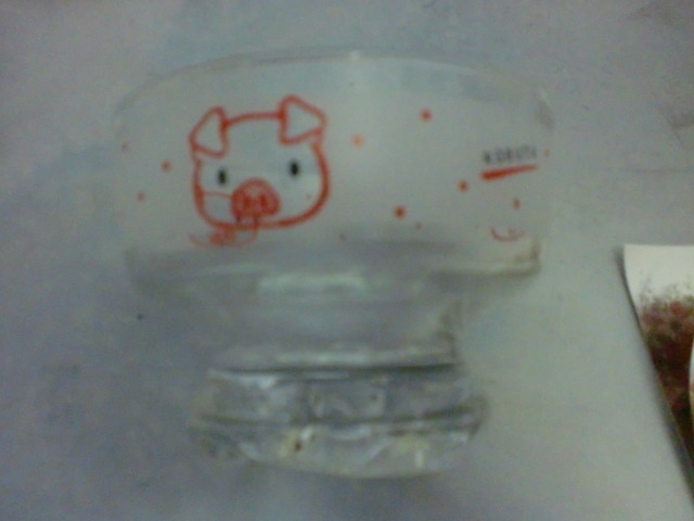 ■未使用 保管品 非売品  ■神戸屋 『デザートグラス』ガラス容器 全４個（ウサギ３個コブタ1個）の画像6