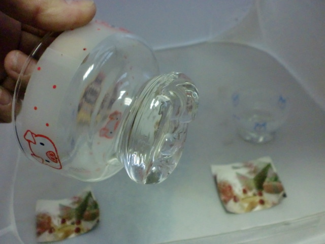 ■未使用 保管品 非売品  ■神戸屋 『デザートグラス』ガラス容器 全４個（ウサギ３個コブタ1個）の画像7