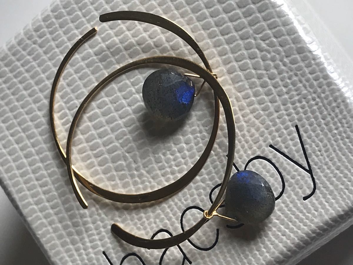 美品 shaesby シェイスビーの14kラブラドライトピアス lram-fgr.ma