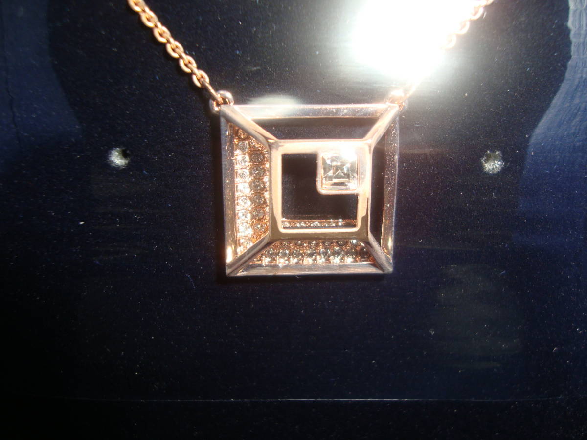  prompt decision * new goods *SWAROVSKI Swarovski *Hillock( square ) pendant necklace *CRY/ROS*5351080