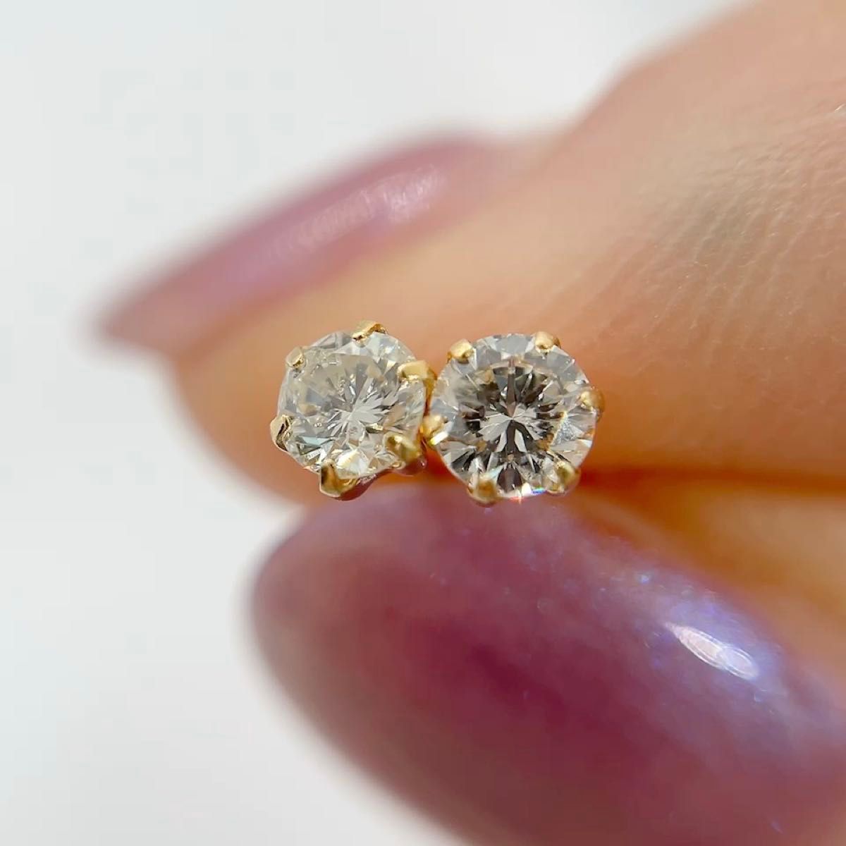 k18 天然ダイヤモンド total 0.443ct ピアス