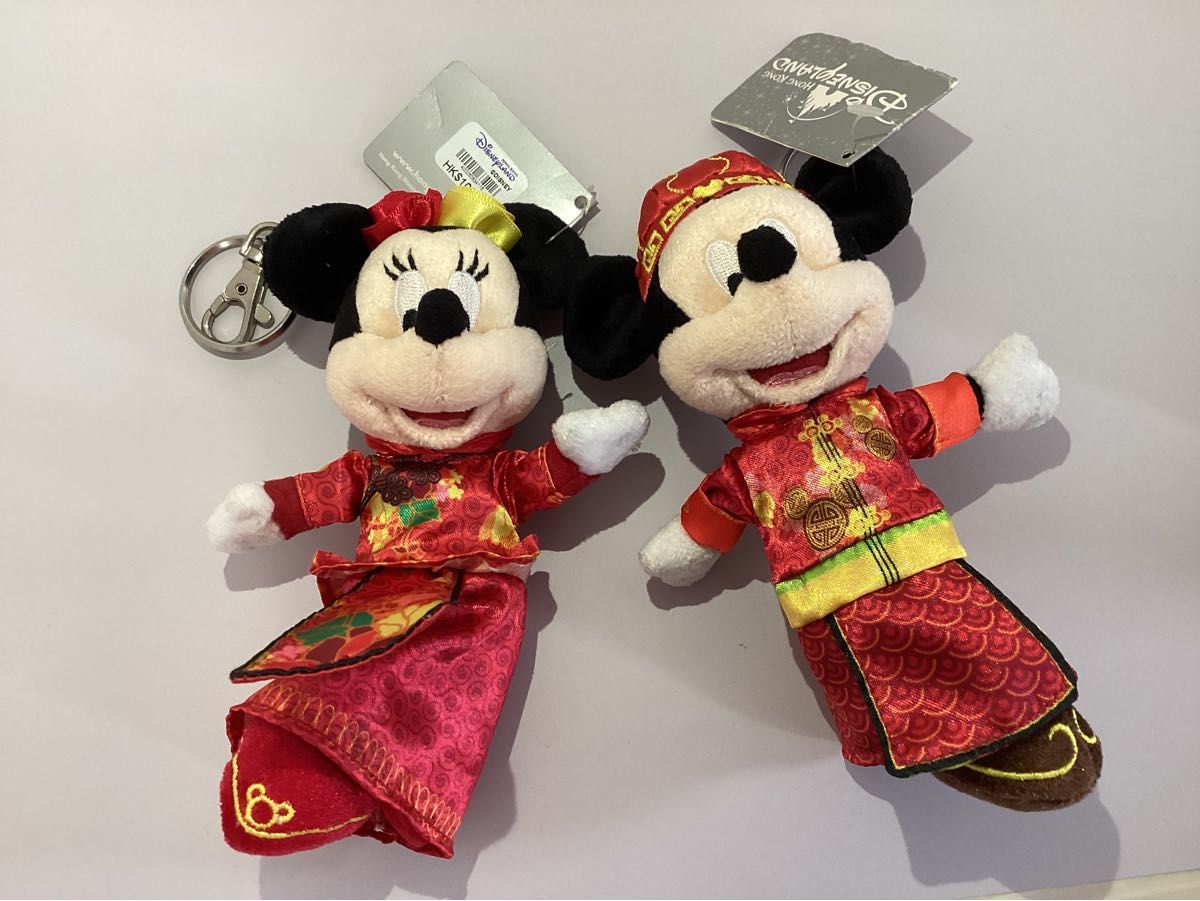 ディズニー ぬいぐるみ キーホルダー ミニー ミッキー 香港 ディズニー ぬいぐるみ キーホルダー ミニー ミッキー 香港