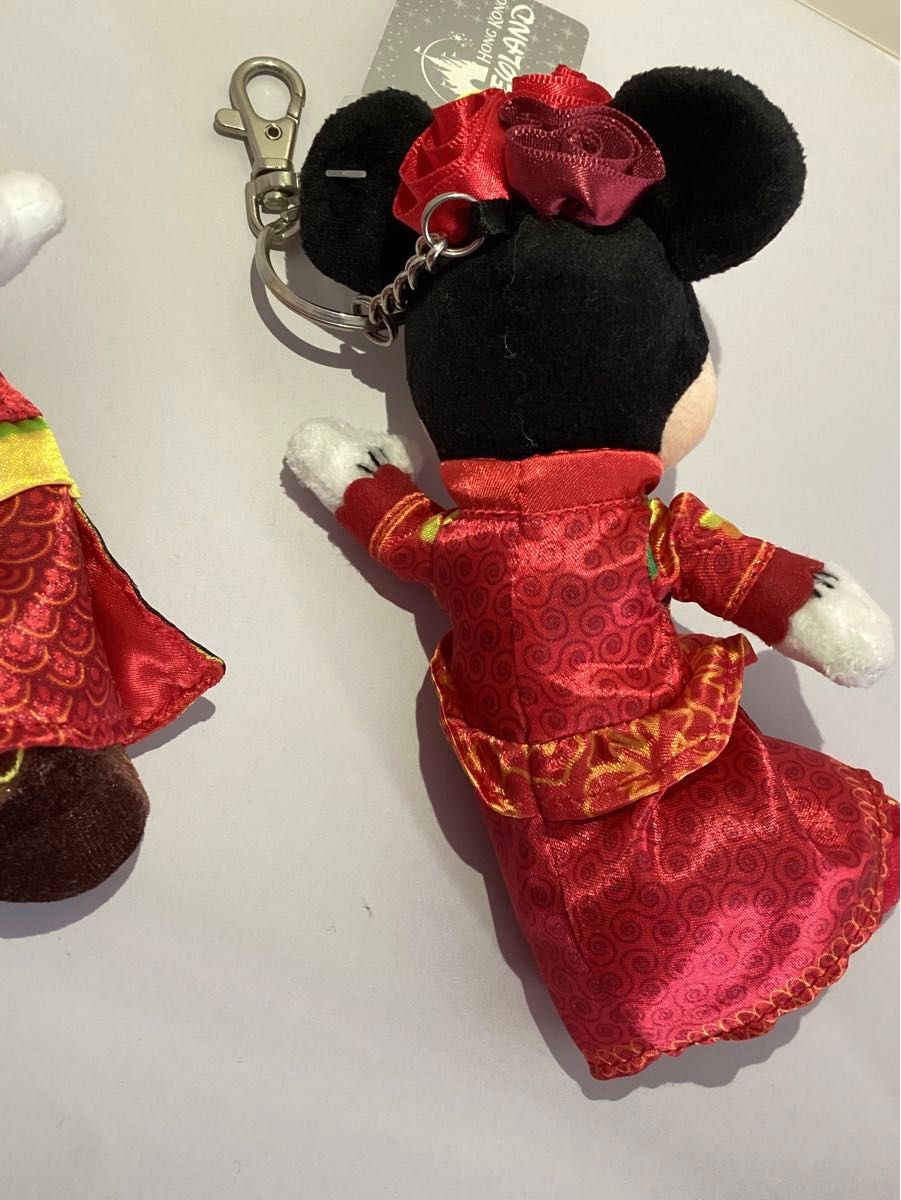 ディズニー ぬいぐるみ キーホルダー ミニー ミッキー 香港 ディズニー ぬいぐるみ キーホルダー ミニー ミッキー 香港