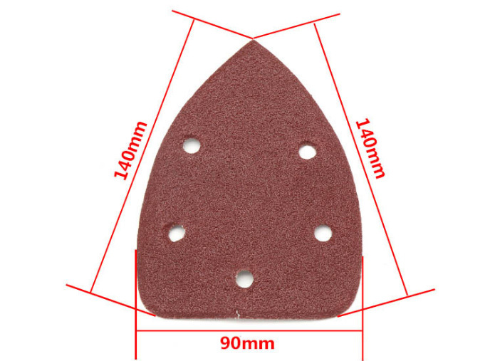 [10 kind 50 sheets ] triangle shape 5 hole 140.×90. disk sandpaper Random Thunder sandpaper grinding grinding touch fasteners removal and re-installation type grinder 