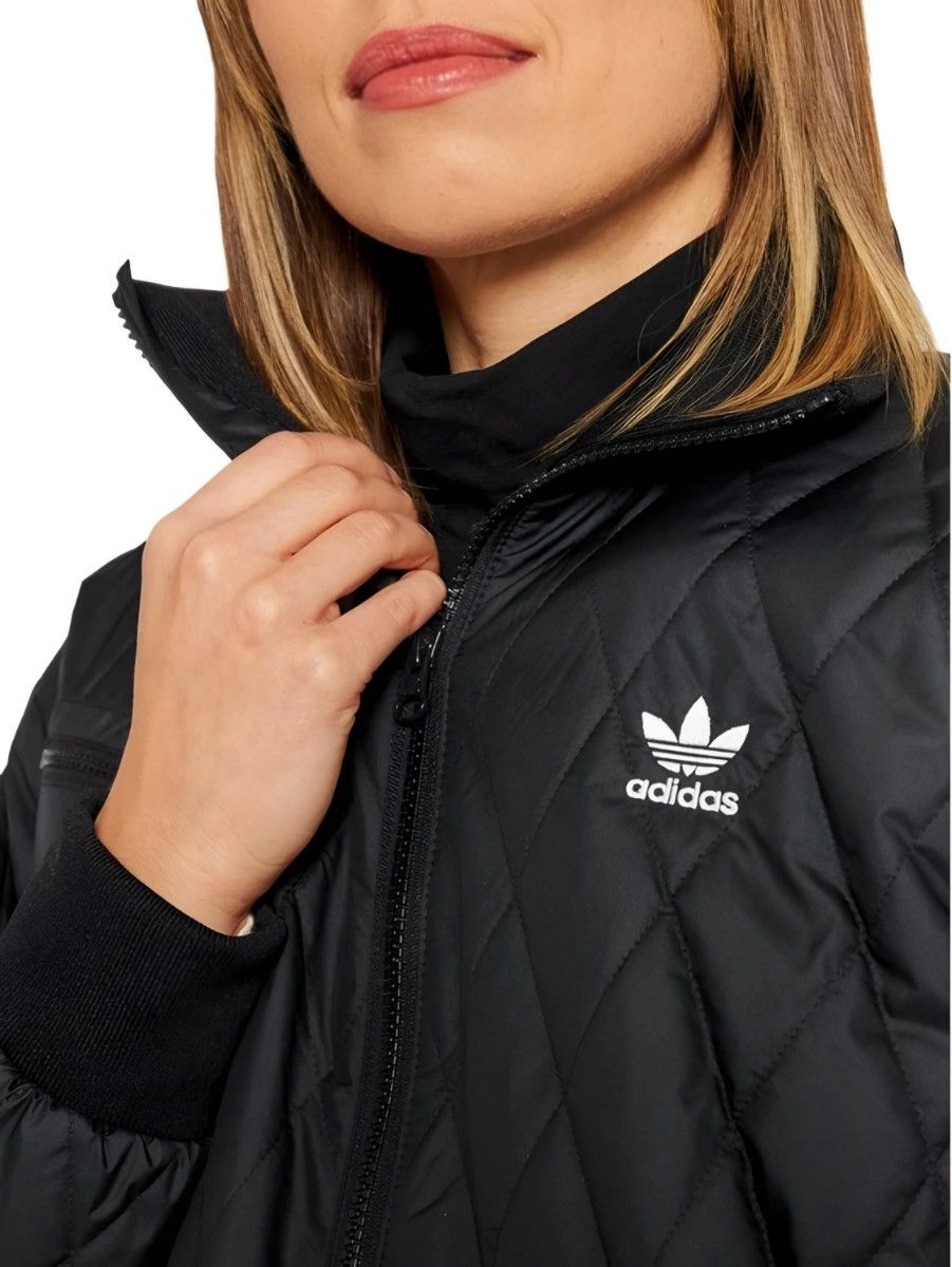 adidas 黒 XL キルティングジャケット パファージャケット 中綿 adidas 黒 XL キルティングジャケット パファージャケット 中綿