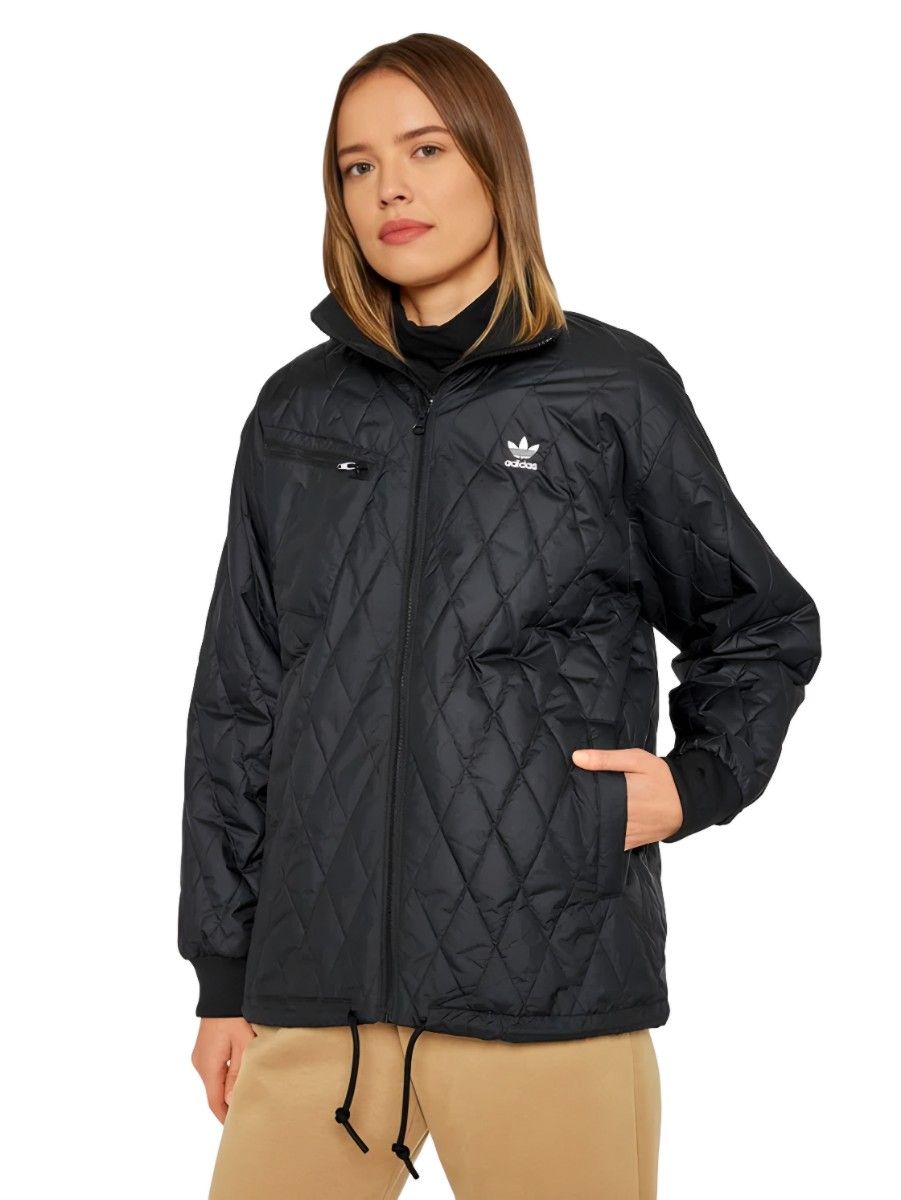 adidas 黒 XL キルティングジャケット パファージャケット 中綿 adidas 黒 XL キルティングジャケット パファージャケット 中綿