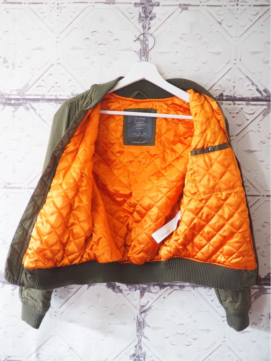 Bershka MA-1 フライトジャケット カーキ オレンジ|Yahoo Bershka MA-1 フライトジャケット カーキ オレンジ|Yahoo