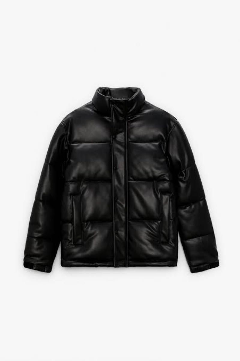 ZARA フェイクレザー ダウンジャケット L ブラック|Yahoo ZARA フェイクレザー ダウンジャケット L ブラック|Yahoo