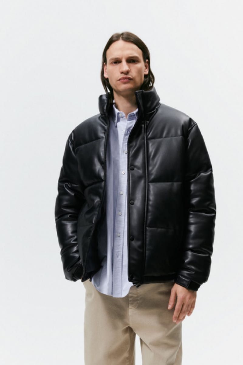 ZARA フェイクレザー ダウンジャケット L ブラック|Yahoo ZARA フェイクレザー ダウンジャケット L ブラック|Yahoo