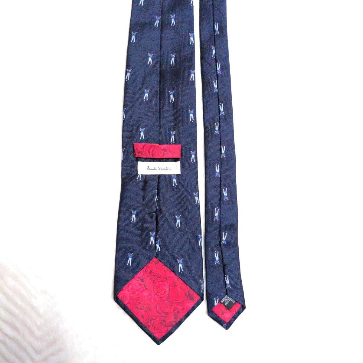 ポールスミス PaulSmith ネクタイ 総柄 ゴルフ 刺繍 ネイビー ポールスミス PaulSmith ネクタイ 総柄 ゴルフ 刺繍 ネイビー