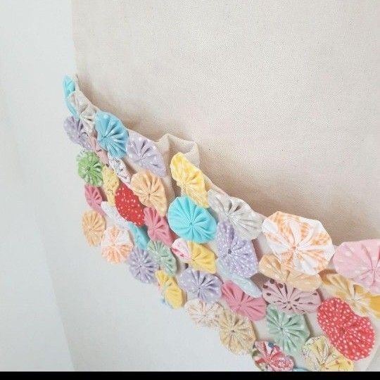 ナチュラルさんへ捧ぐヨーヨーキルト の トートバッグ BAG ナチュラルさんへ捧ぐヨーヨーキルト の トートバッグ BAG
