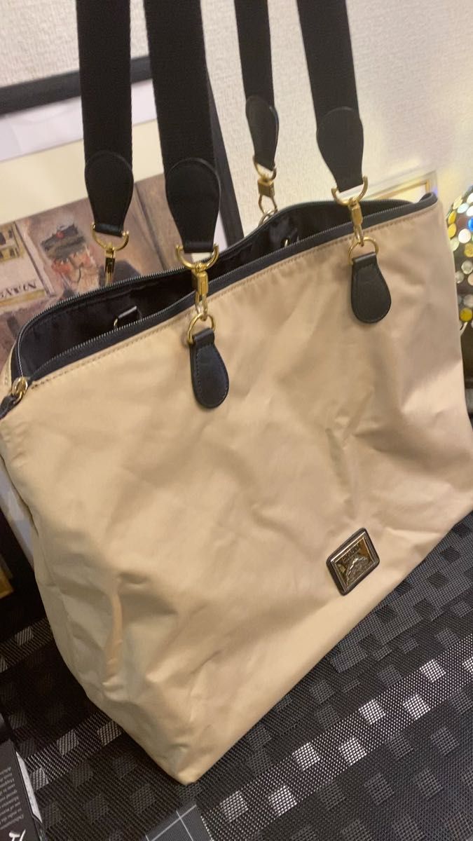 MOSCHINO モスキーノ リバーシブル トートバッグ ブラック ベージュ 肩掛け◎