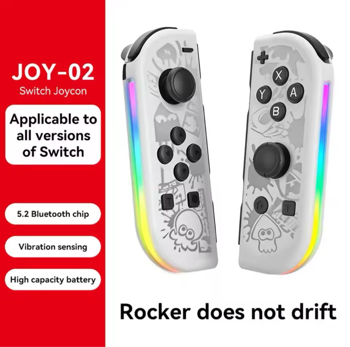 新品 光るジョイコン スプラトゥーン 白 LED カスタム Nintendo 新品 光るジョイコン スプラトゥーン 白 LED カスタム Nintendo