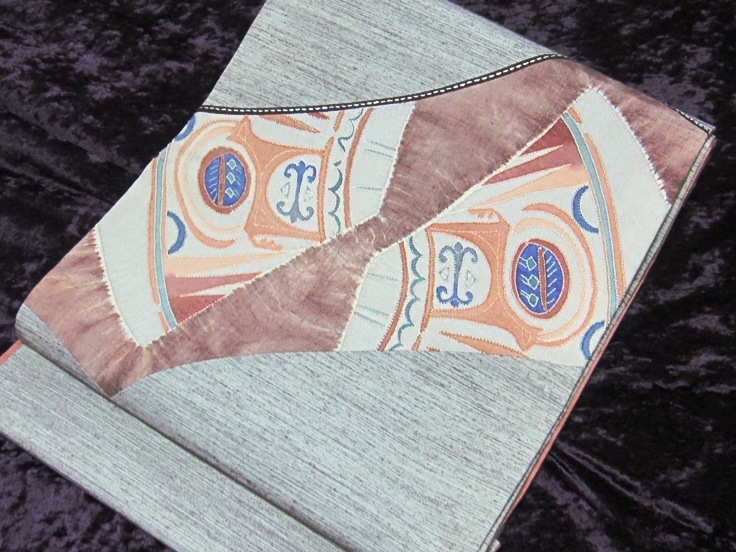 和モダン☆相良刺繍とロウケツ染めの京袋帯☆ろうけつ染め | www.eko