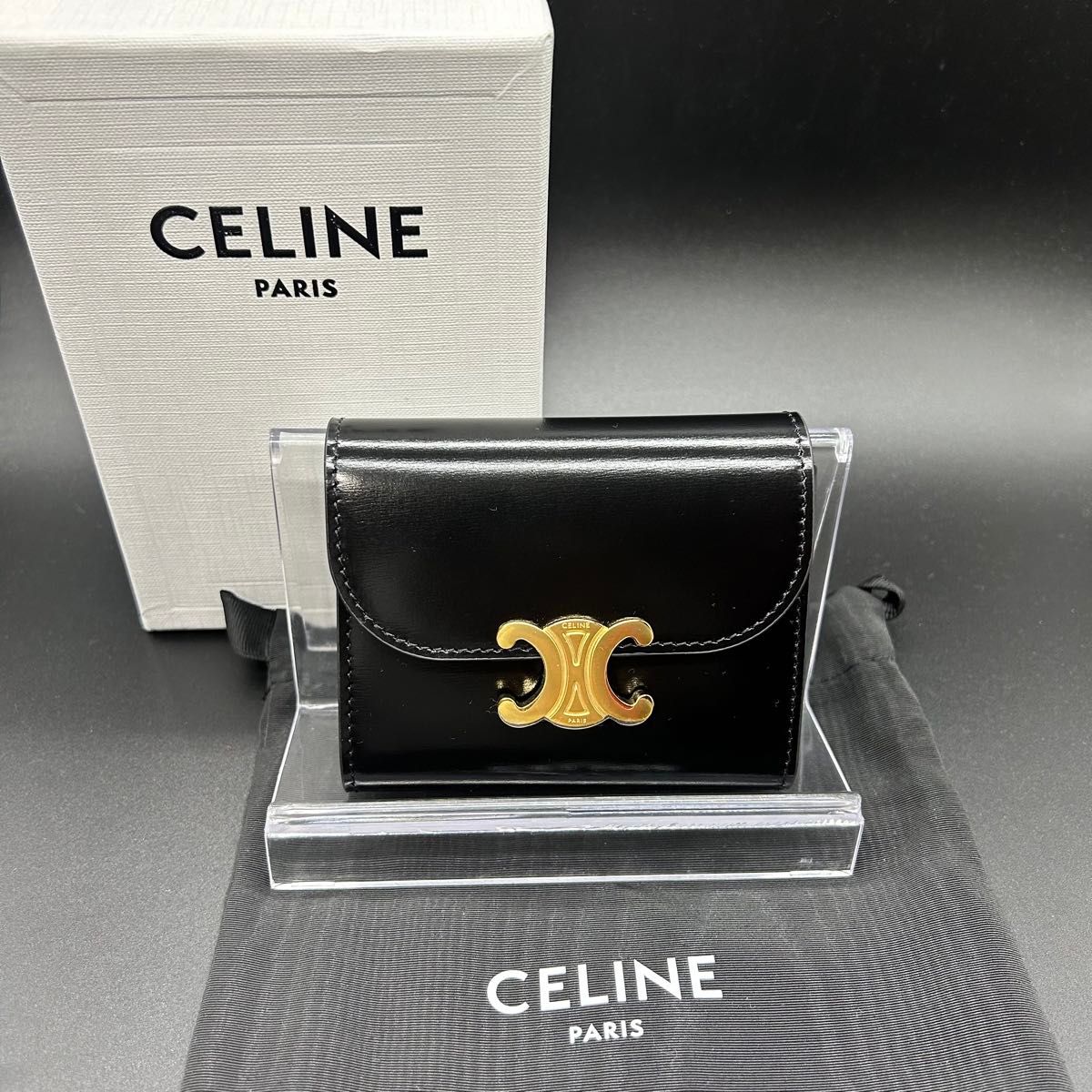 CELINE セリーヌ 三つ折り財布 トリオンフ コンパクトウォレット CELINE セリーヌ 三つ折り財布 トリオンフ コンパクトウォレット