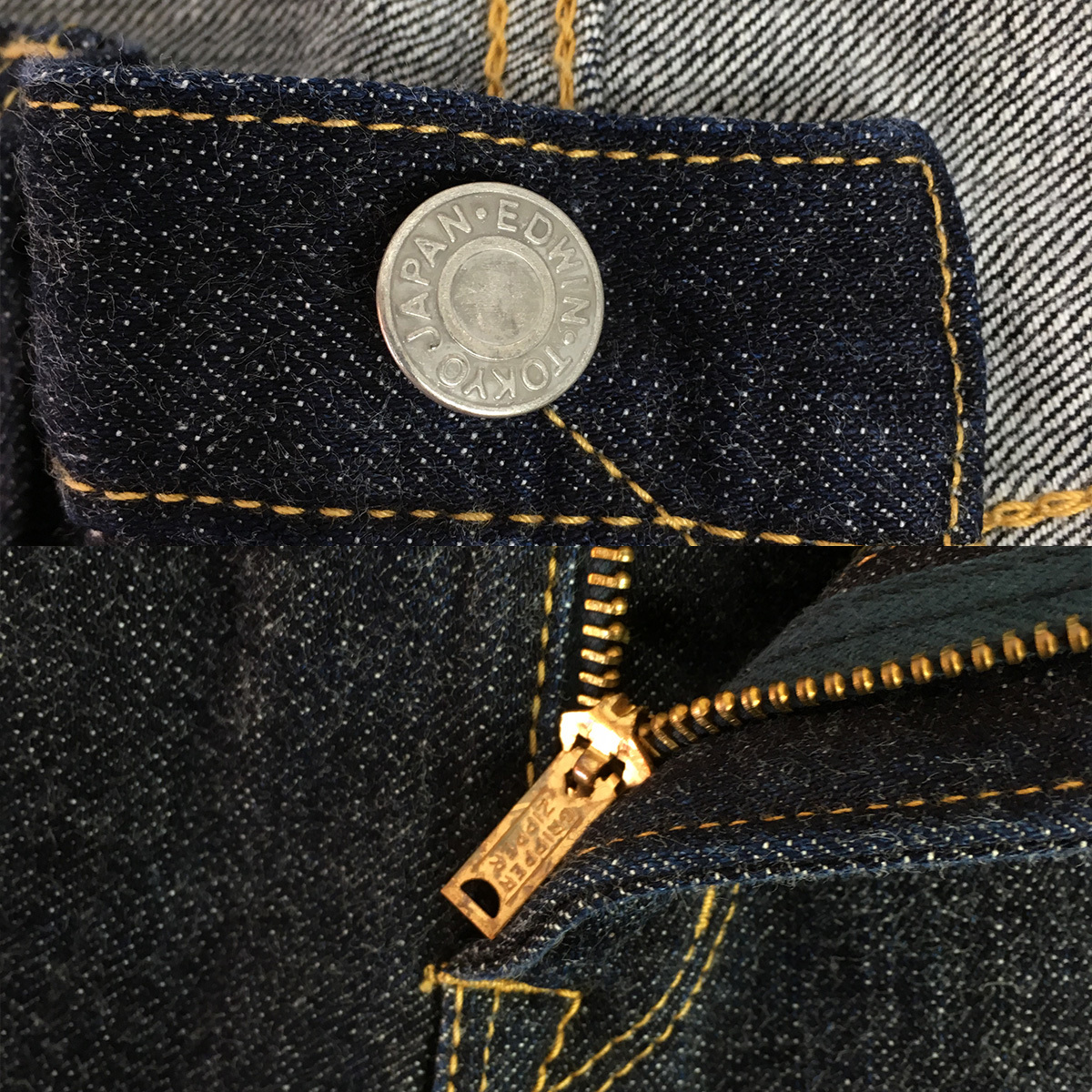 [ прекрасный товар ]EDWIN Edwin ED80 сделано в Японии W32 L34 тонкий конический 13.5oz Denim брюки джинсы Zip fly 