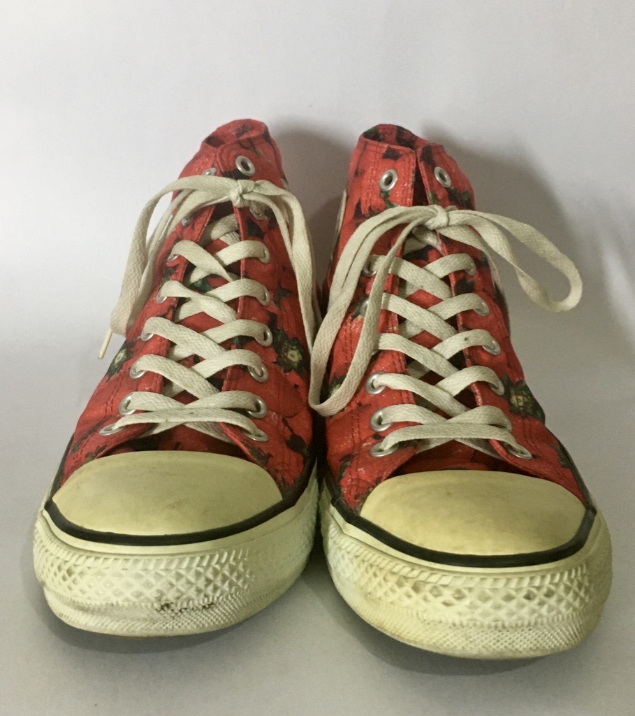 希少☆CONVERSE ALL STAR コンバース オールスター 苺 ストロベリー 総柄 ハイカット スニーカー 27.5cm イチゴ いちご 転写プリント 1c267_画像2