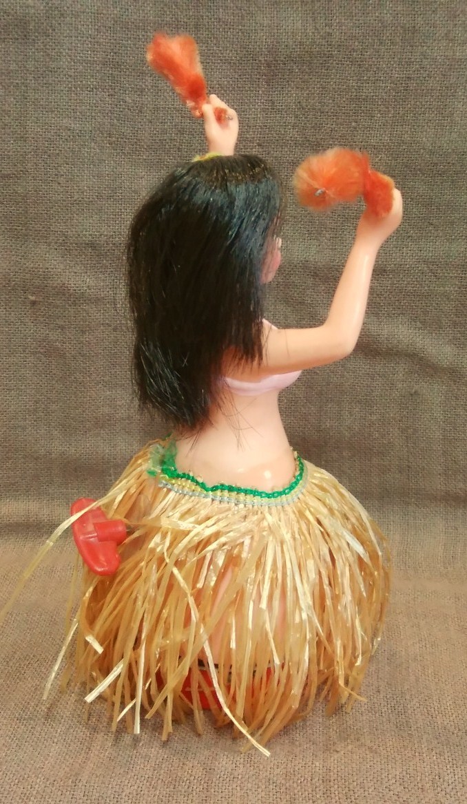  Showa Retro that time thing tokiwa Hawaiian center fla girl hula dance zen my fla doll .... operation verification settled total length approximately 16cm( most under from hand .)