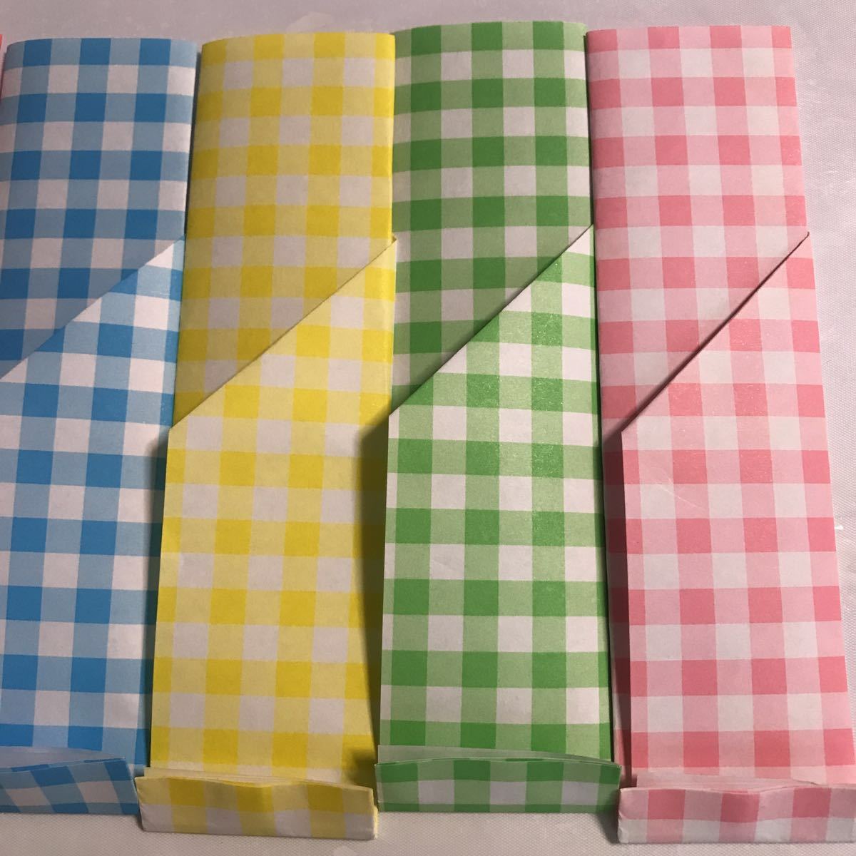 箸袋 箸入れ 折り紙 おもてなし 5個 オシャレ ハンドメイド ハンドクラフト 食卓彩り カラーチェック_画像6