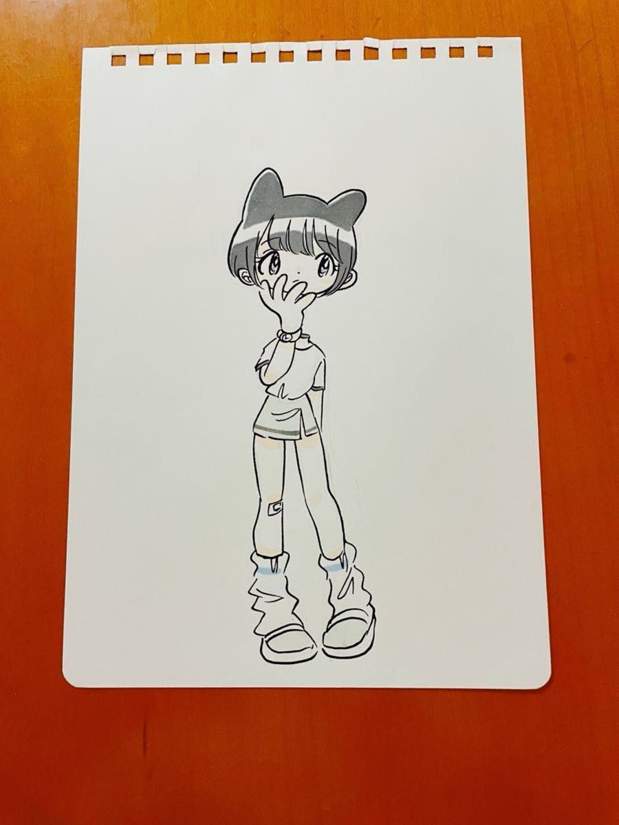 田中かえ 原画 サイン入り 額装済 イラストレーター ステッカー 田中かえ 原画 サイン入り 額装済 イラストレーター ステッカー