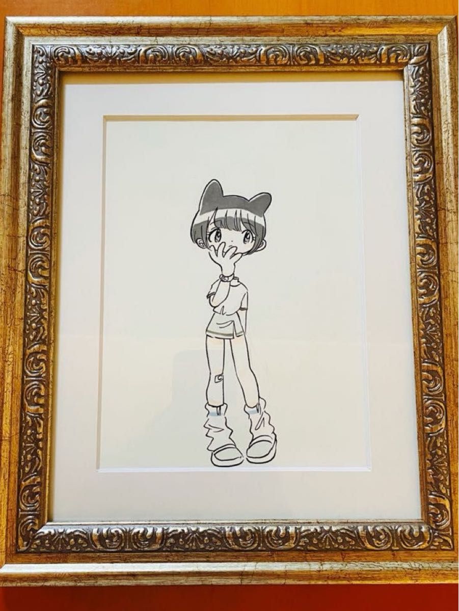 田中かえ 原画 サイン入り 額装済 イラストレーター ステッカー 田中かえ 原画 サイン入り 額装済 イラストレーター ステッカー
