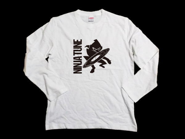 送込　Ninja Tune ニンジャチューン London ロンT 長袖Tシャツ 白 XLサイズ_画像2