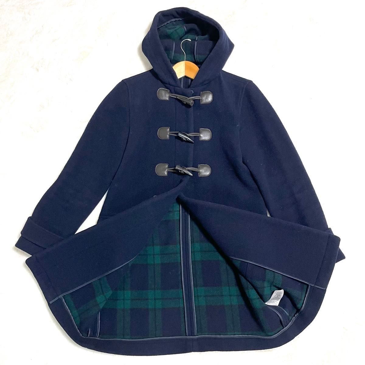 【美品】ブルックスブラザーズ ウールダッフルコート チェック M