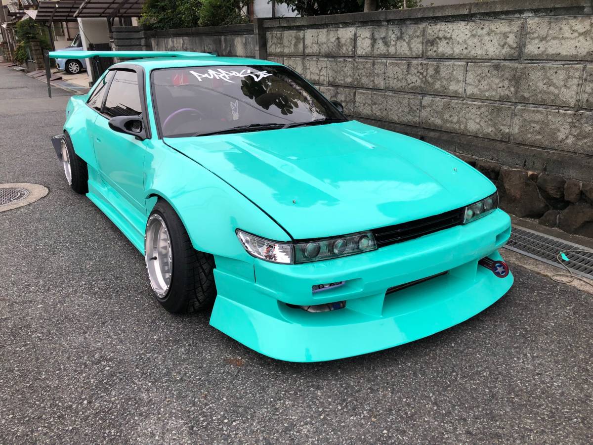 S13シルビア　フェンダーKIT！前後BODYKIT（4P)　75ｍｍWIDE ★ハイクオリティー日本製★_フロントリアフェンダーＫＩＴ