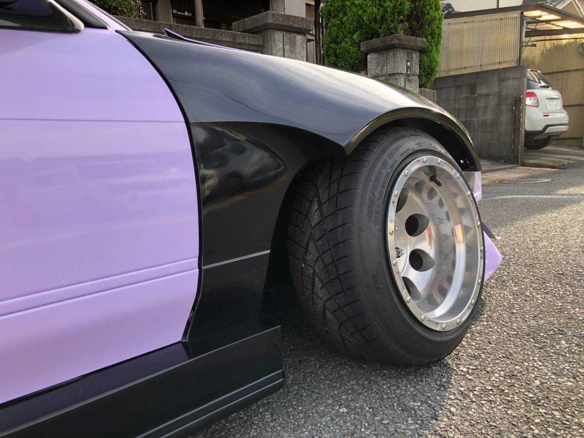 S13シルビア　フェンダーKIT！前後BODYKIT（4P)　75ｍｍWIDE ★ハイクオリティー日本製★_フロントフェンダー取り付けイメージ