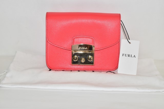 未使用品★FURLA フルラ メトロポリス ミニバッグ チェーンショルダーバッグ PINKY FLUO ピンク_画像3