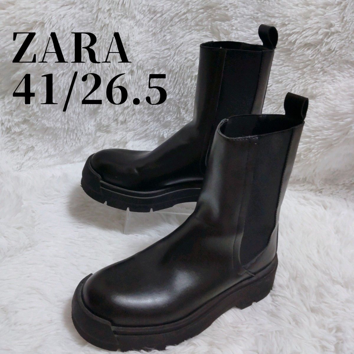 極美品 ZARA ザラ サイドゴアブーツ 履きシワ無し トラック 極美品 ZARA ザラ サイドゴアブーツ 履きシワ無し トラック