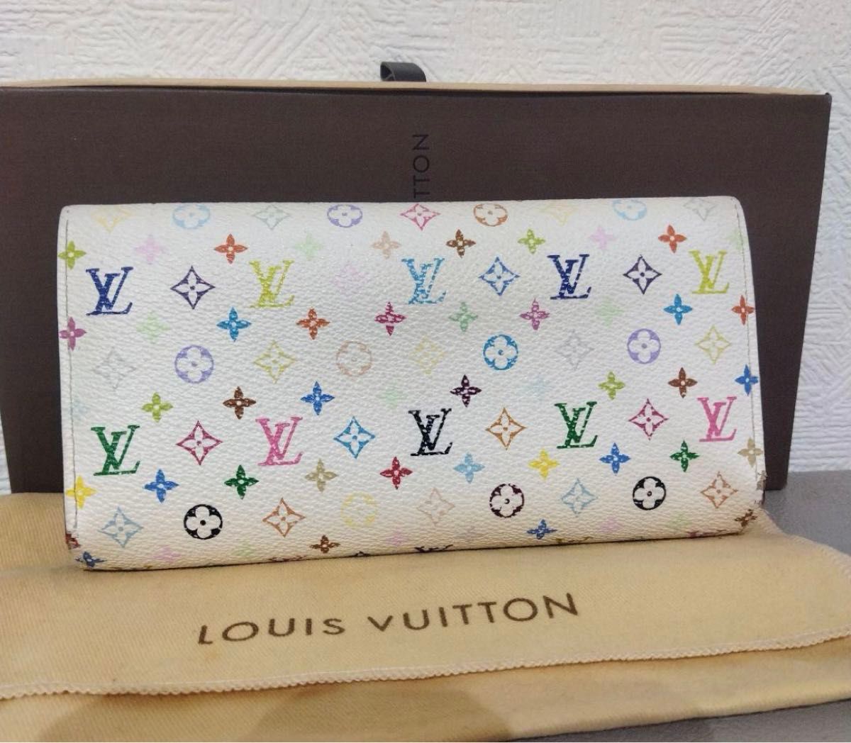 ルイヴィトン モノグラム マルチカラー 白 二つ折り財布 長財布 ルイヴィトン モノグラム マルチカラー 白 二つ折り財布 長財布