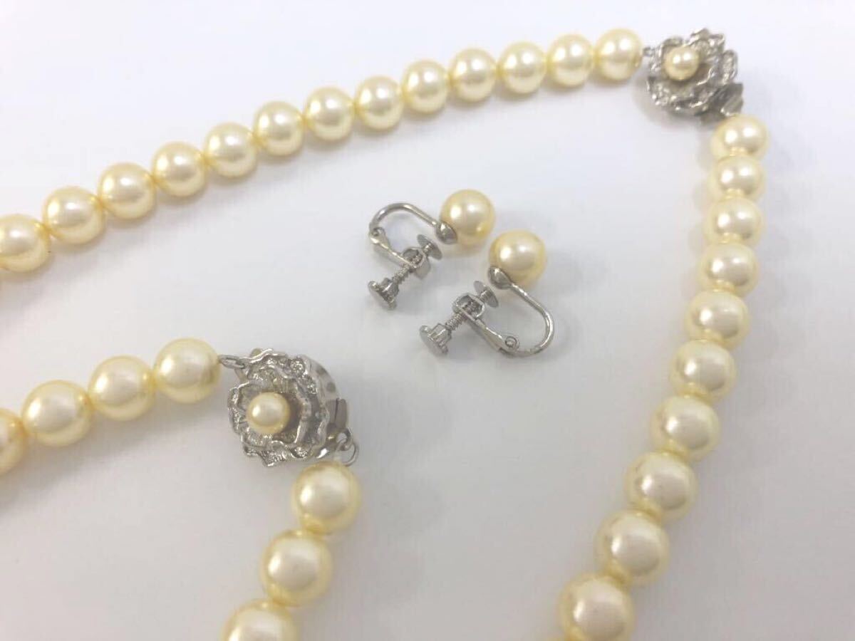 PREMIUM PEARL premium pearl necklace bracele earrings set 8mm. pearl Sherpa -ru beautiful goods 