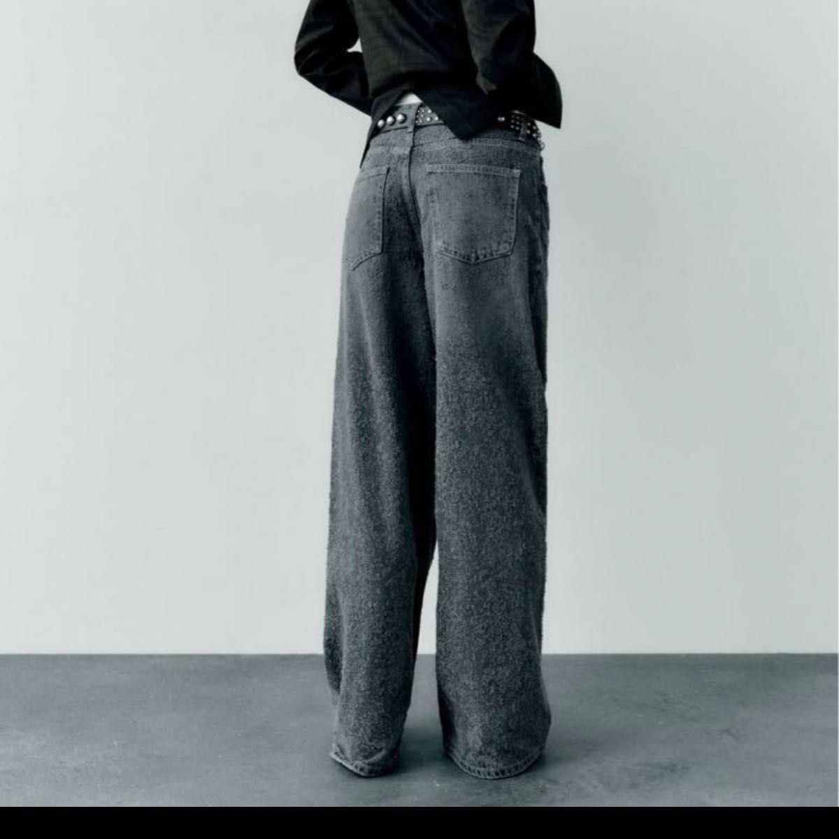 ZARA TRF SUPER WIDE LEG LOW RISE ダメージデニム デニムパンツ ZARA TRF SUPER WIDE LEG LOW RISE ダメージデニム デニムパンツ