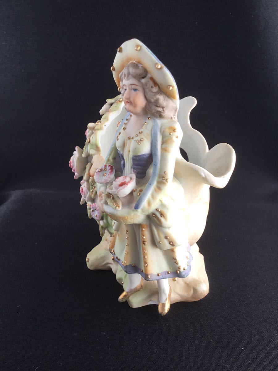  ornament * planter attaching figure -* porcelain doll * occupied Japan 