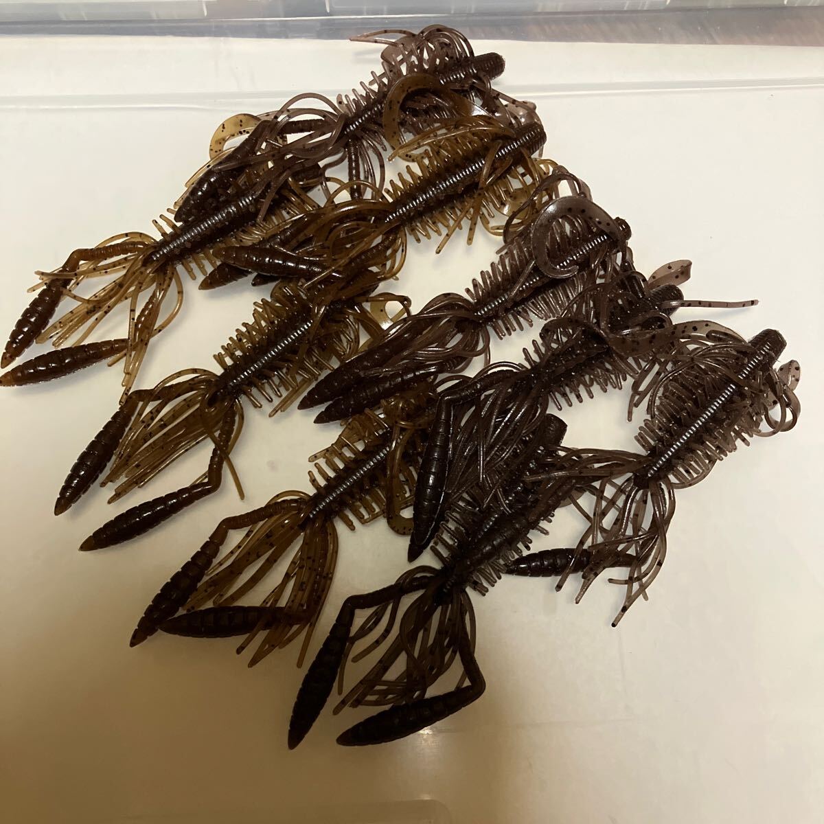 ［中古・未使用9本］イマカツ ヘアリーホッグ 4インチ パンプキンペッパー_画像1