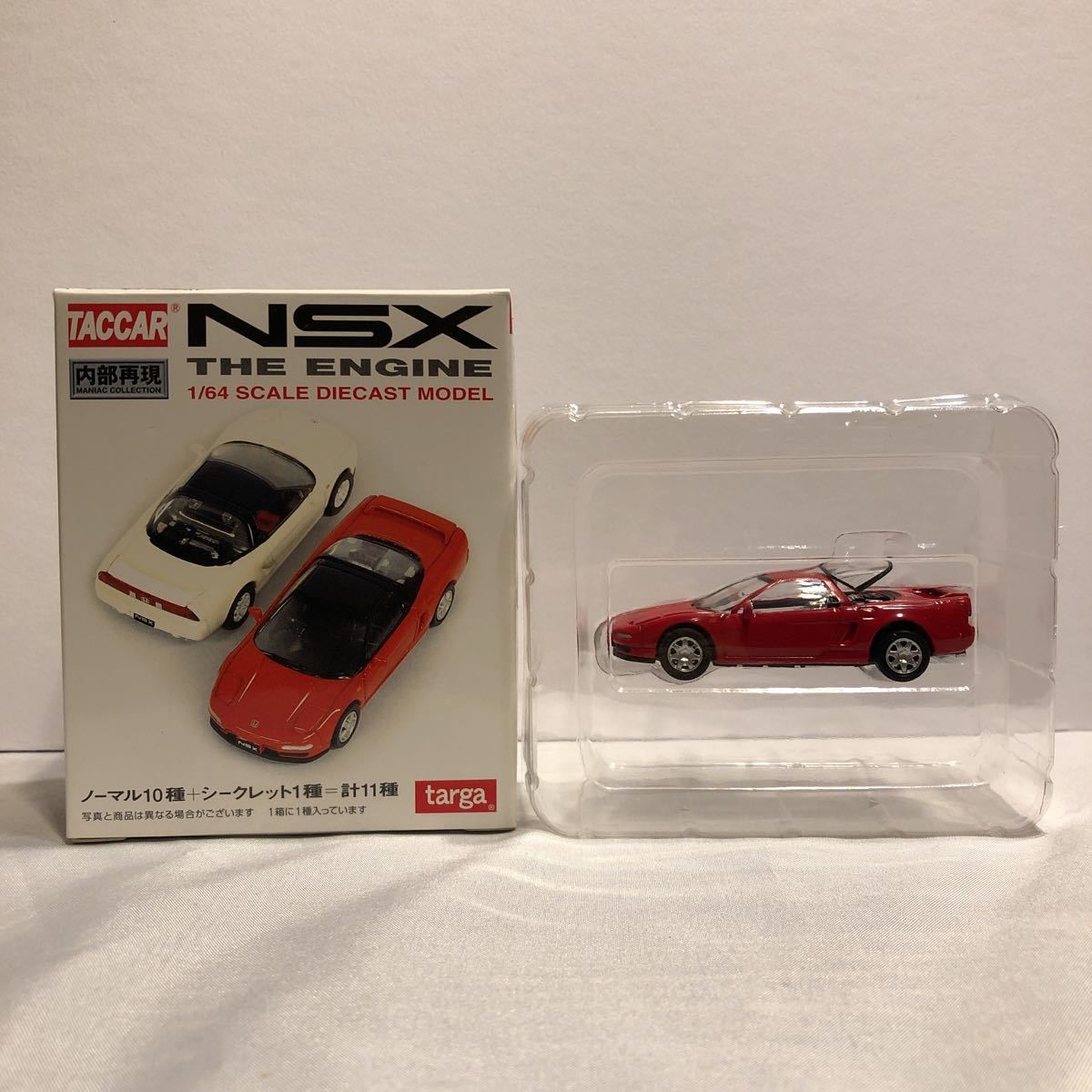 targa TACCAR HONDA NSX 1/64 フォーミュラレッド 赤色 レッド ミニカー モデルカー NA1 旧車 ホンダ タルガ タッカー_画像1