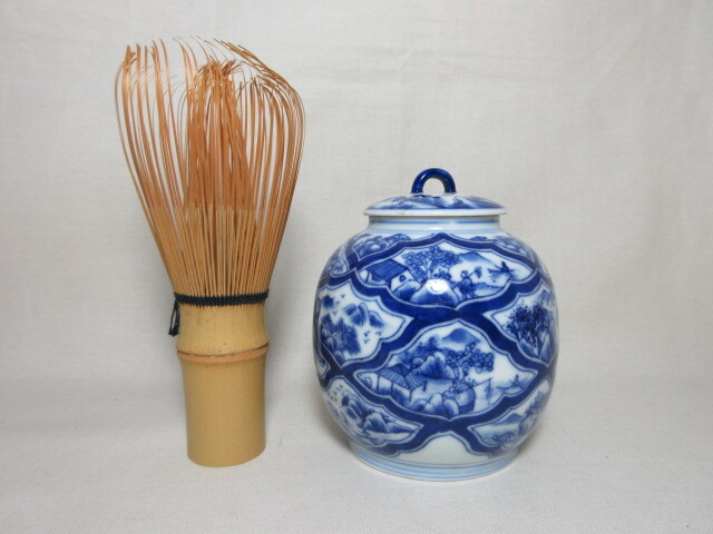 中国美術 青花 祥瑞 香合 五涼太甫 款 茶道具伝来