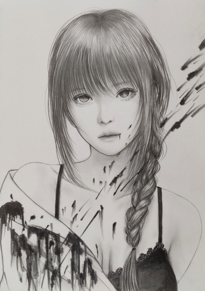手描きイラスト オリジナル 創作 原画 B5サイズ 花 ピンク けも 手描きイラスト オリジナル 創作 原画 B5サイズ 花 ピンク けも