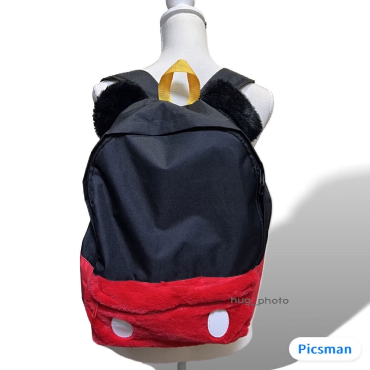 美品】Disney ミッキーマウス BIG 耳付きリュック ファー 大容量 美品】Disney ミッキーマウス BIG 耳付きリュック ファー 大容量